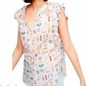 New Anthropology Daneille Kroll Aztec Art Blouse